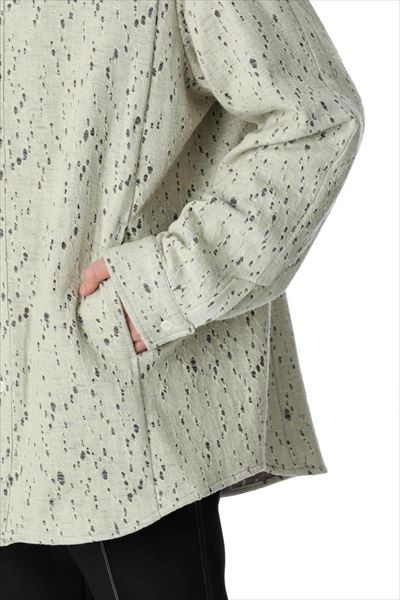 WO/PE RANDOM HOLE JACQUARD VESSEL L/S SHIRT JACKET