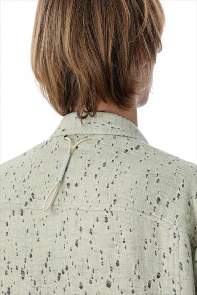 WO/PE RANDOM HOLE JACQUARD VESSEL L/S SHIRT JACKET