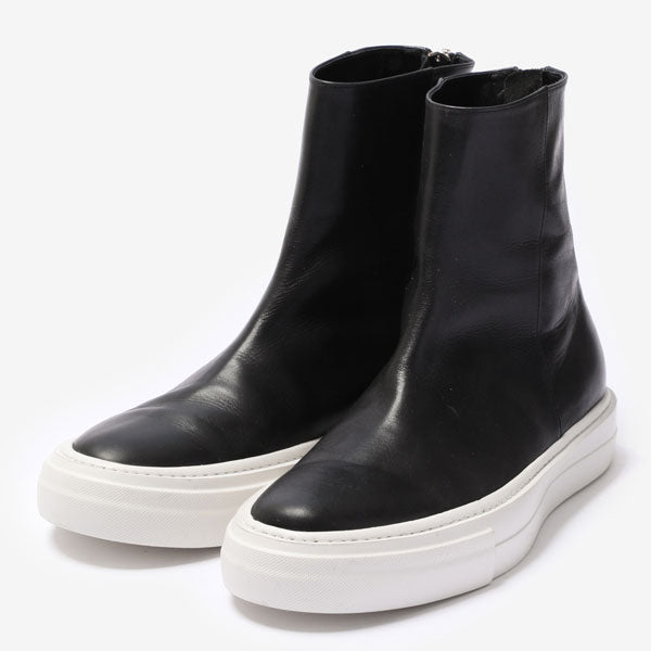 COW LEATHER BACK ZIP SNEAKERS