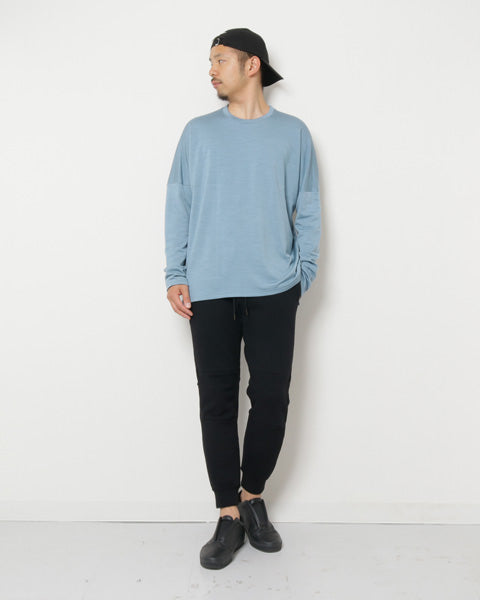 ウォッシャブルウールスヴィン裏毛 クルーネックドルマンL/S