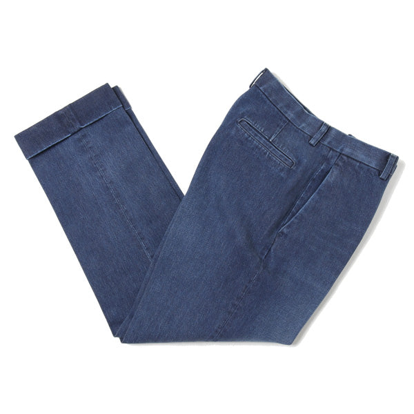 Flat Front Straight Trousers Ozone Wash