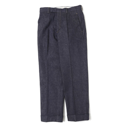  Flat Front Straight Trousers One Wash  