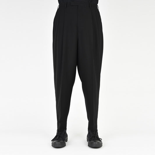  WOOL GABARDINE 2TUCK TAPERED WIDE  