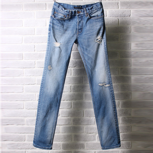 12oz SLUB STRETCH x DAMAGED加工 SUPER SLIM