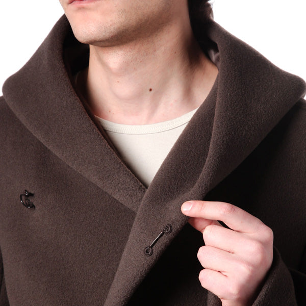 カシミヤ混Wフェイスビーバー フーデッドコート