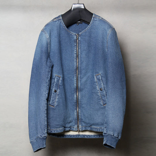  インディゴニットライクデニム カラーレスブルゾン  