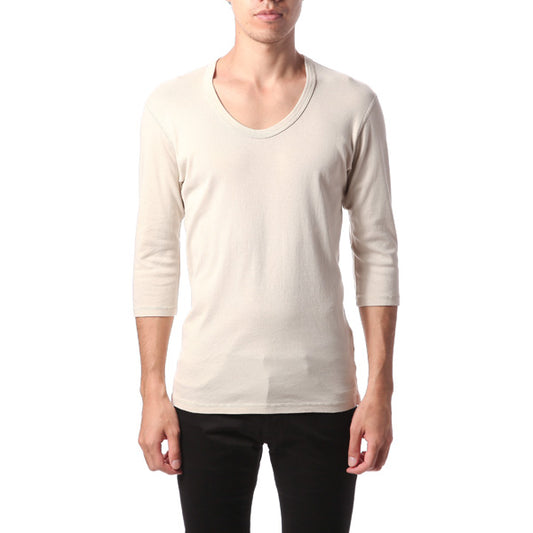  シルキーフライス Uネック 7分袖  