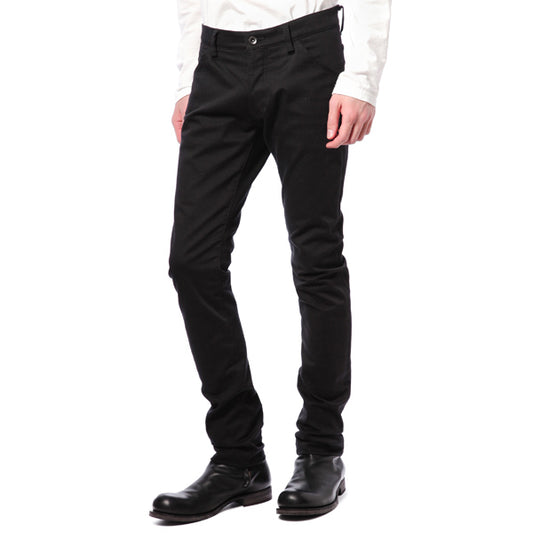  コットンストレッチツイル スキニーカーブパンツ (BLACK)  