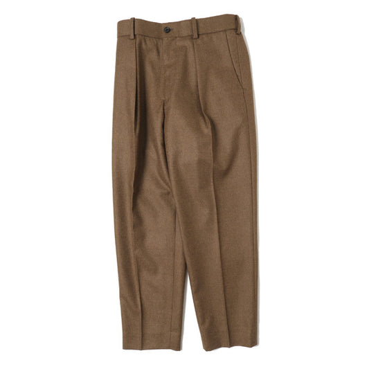  FRONT PLEATS PEGTOP ORGANIC WOOL JAPAN FLANNEL  