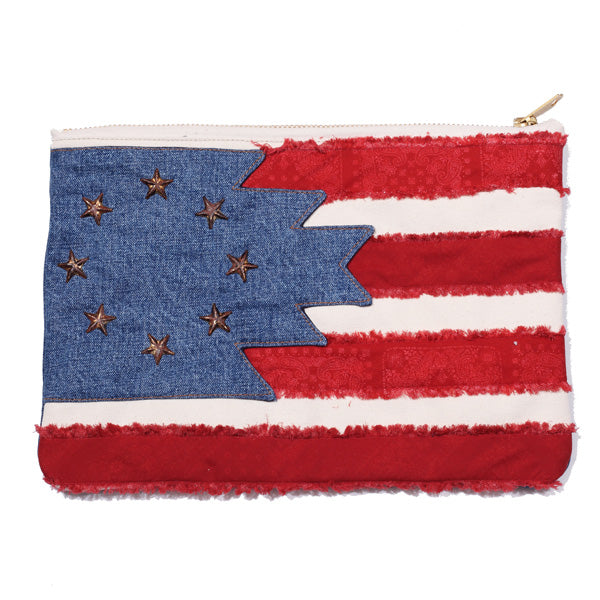 NATIVE U.S.FLAG CLUTCH BAG