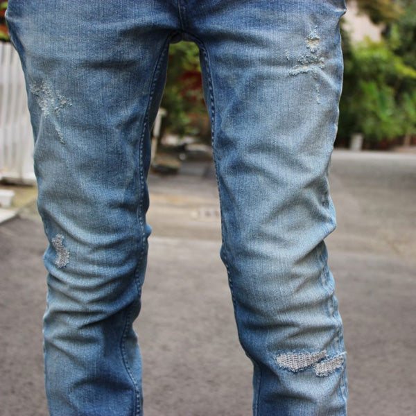 12oz SLUB STRETCH x DAMAGED加工 SUPER SLIM