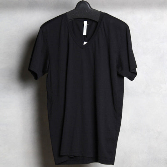  スーピマ天竺 Vネック 半袖 (WHITE/BLACK)  