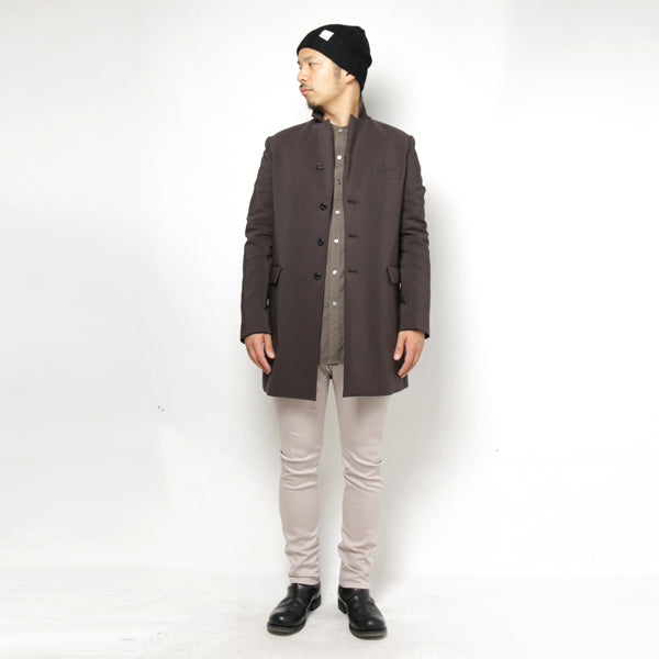 100/2 ギザタイプライター バンドカラーロングシャツ