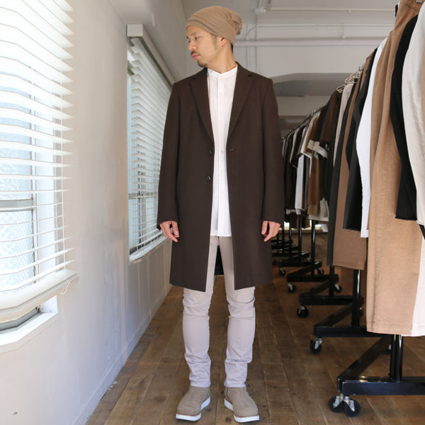 100/2 ギザタイプライター バンドカラーロングシャツ