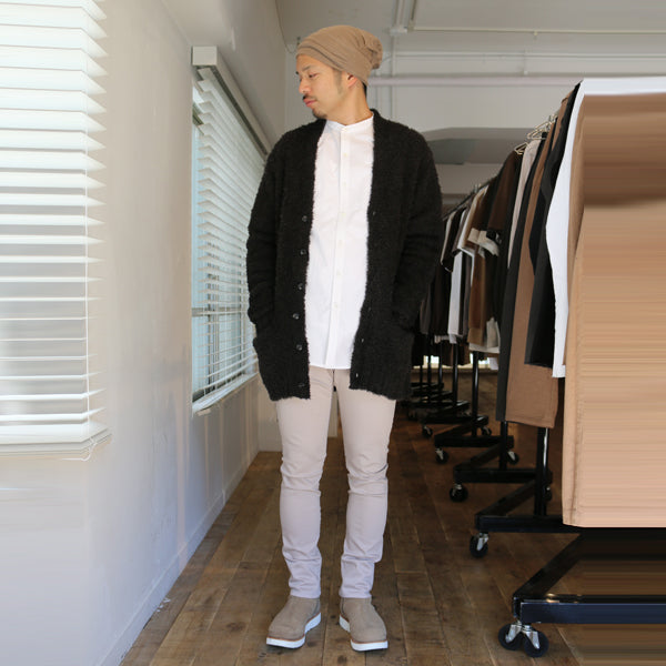 100/2 ギザタイプライター バンドカラーロングシャツ