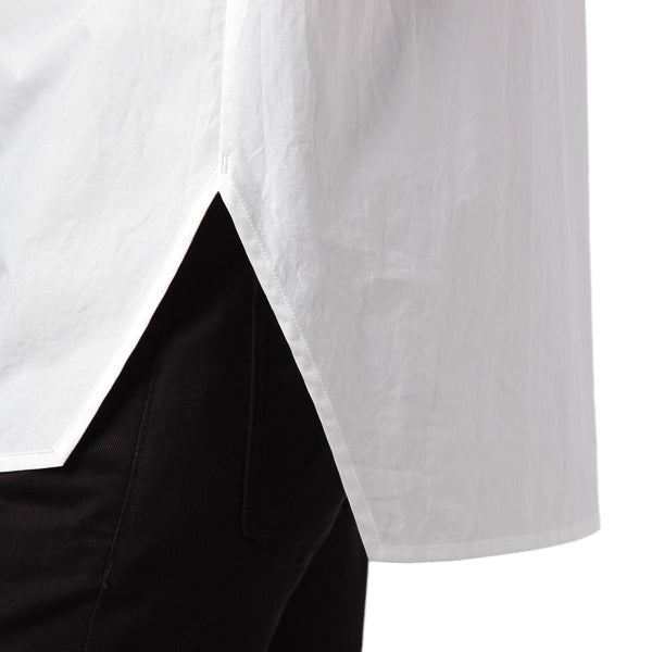 100/2 ギザタイプライター バンドカラーロングシャツ