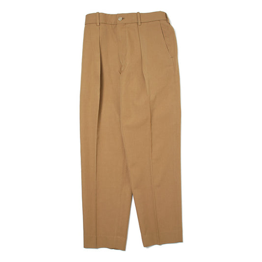  FRONT PLEATED PEGTOP ORGANIC WOOL GABERDINE  