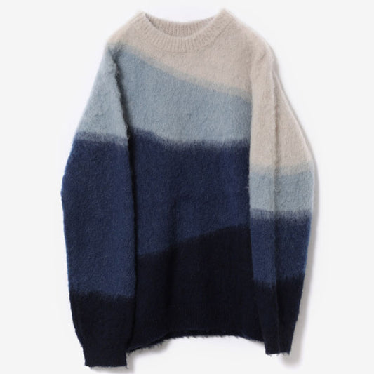  MOHAIR WOOL KNIT INTARSIA-KNIT SWEATER  