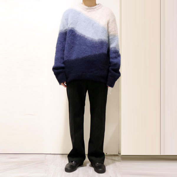 MOHAIR WOOL KNIT INTARSIA-KNIT SWEATER