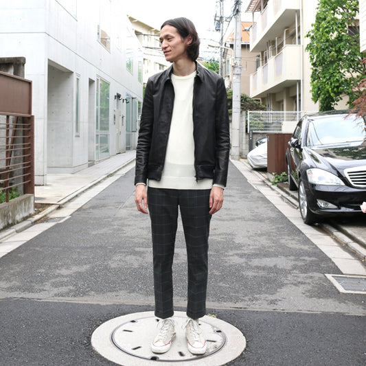  T/R STRETCH ウィンドペンチェック アンクルカットパンツ  