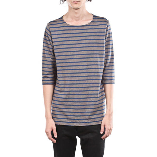  Co/Ry/Li天竺ボーダー ボートネック7分袖  