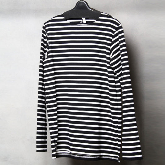  シルキー度詰天竺ボーダー ボートネックL/S  