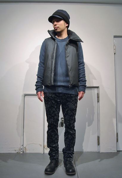 タイプライターレザータ加工 ダウンベスト