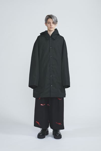  2TUCK CROPPED WOOL GABARDINE INKJET (FALLEN LEAVE)  