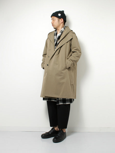 追撚ウールギャバワッシャー ベルト付ワイドテーパードパンツ