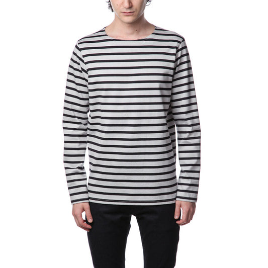  シルキー度詰天竺ボーダー ボートネックL/S  