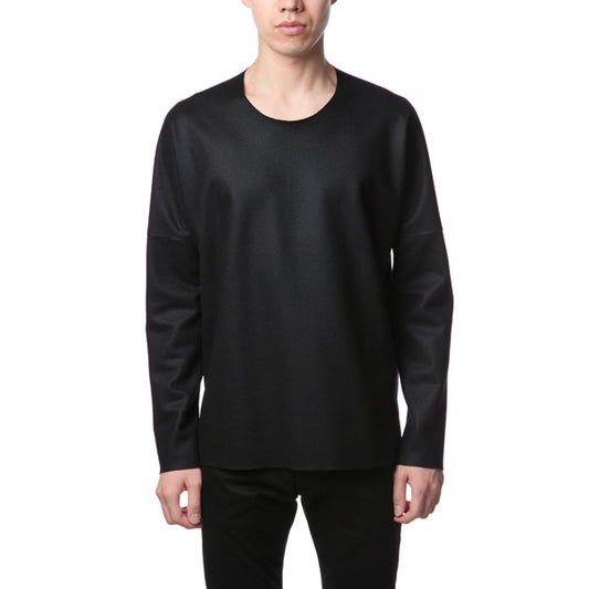  ニットフラノシルキー加工 クルーネックL/S  