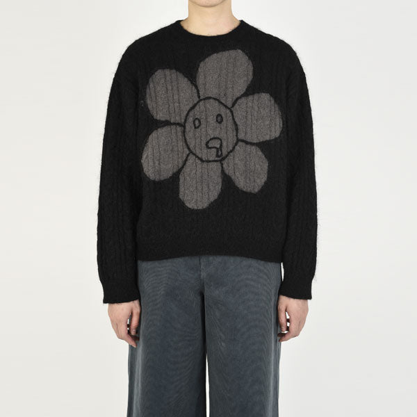 CABLE INTARSIA KNIT (NIHILISM FLOWER)