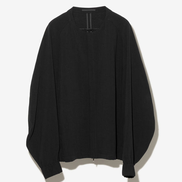 HARD TWISTED LI/C DOBBYGABADINE COLLARLESS BLOUSON