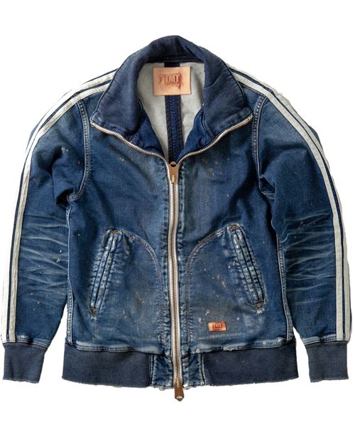 SWEATLIKE-INDIGO DENIM TRACK JACKET