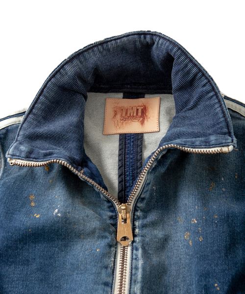 SWEATLIKE-INDIGO DENIM TRACK JACKET