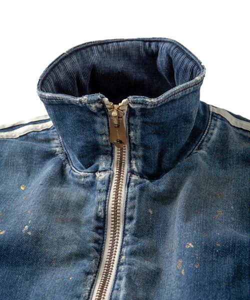 SWEATLIKE-INDIGO DENIM TRACK JACKET
