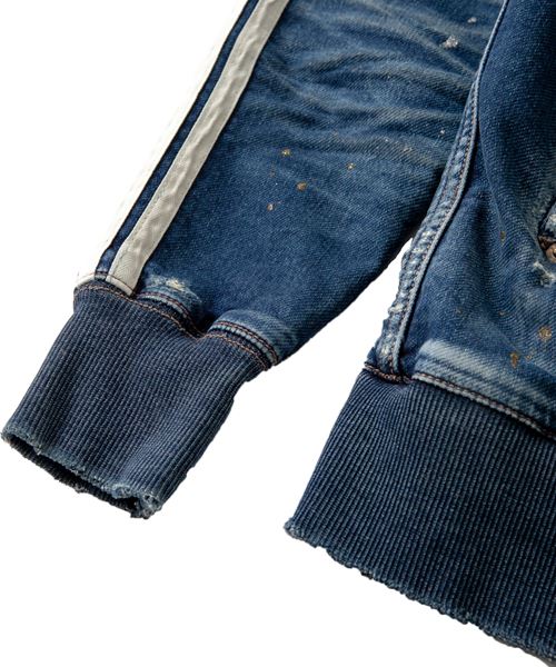 SWEATLIKE-INDIGO DENIM TRACK JACKET