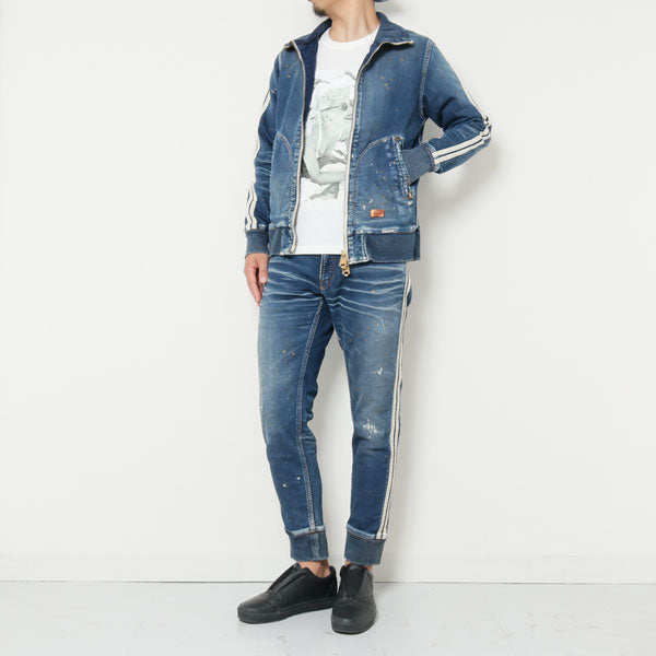 SWEATLIKE-INDIGO DENIM TRACK JACKET