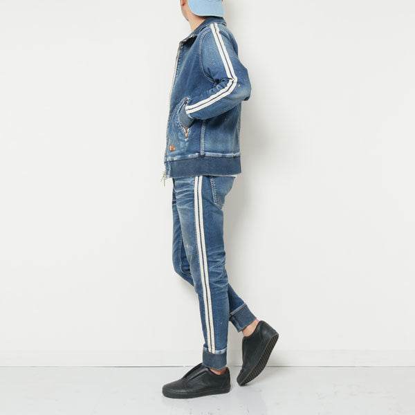 SWEATLIKE-INDIGO DENIM TRACK JACKET