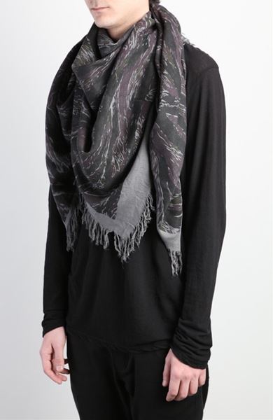  レーヨンシルクツイル タイガーカモ フリンジストール  