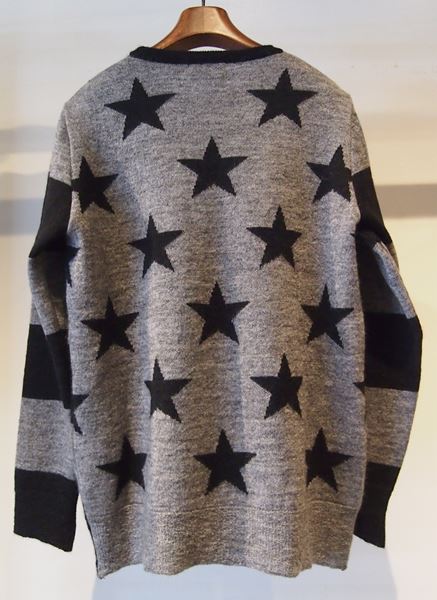 star switching border mohair knit