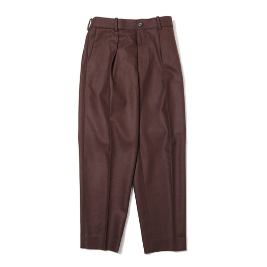  FRONT PLEATS PEGTOP ORGANIC WOOL (DARK BROWN)  