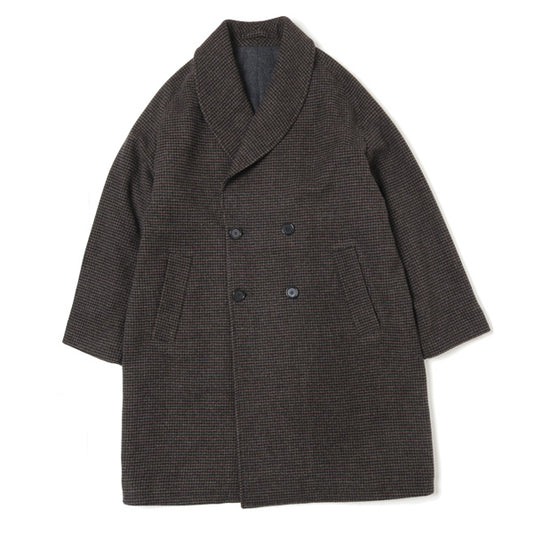  FALKLAND WOOL TWEED SHAWL COLLAR COAT  