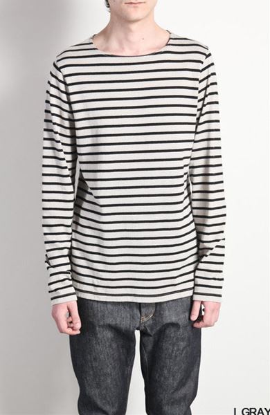  Co/Ry/Liボーダー ボートネックL/S  