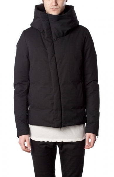 ナイロンコットンタッサー フーデッドダウン