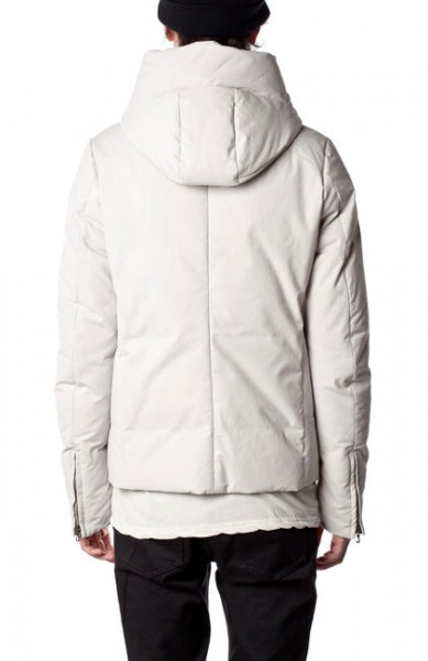 ナイロンコットンタッサー フーデッドダウン