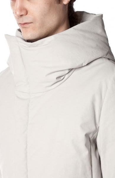 ナイロンコットンタッサー フーデッドダウン