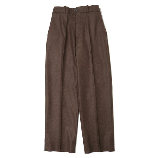  FLAT FLONT TROUSERS BLACK WOOL JAPAN FLANNEL  