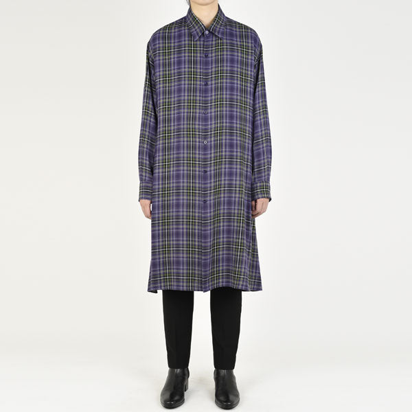 MODAL PUNK OMBRE CHECK LONG SHIRT