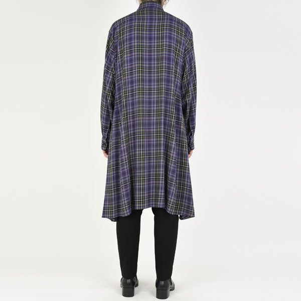 MODAL PUNK OMBRE CHECK LONG SHIRT